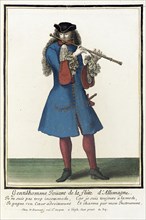Recueil des modes de la cour de France, 'Gentil-homme Ioüant de la..., between c1678 and c1693. Creator: Nicolas Bonnart.