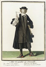Recueil des modes de la cour de France, 'Abbé de Qualité en Sotanelle', between c1678 and c1693. Creator: Nicolas Bonnart.