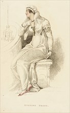 Fashion Plate (Evening Dress), 1809. Creator: Rudolph Ackermann.