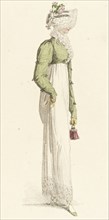 Fashion Plate (Walking Dress), 1814. Creator: Rudolph Ackermann.