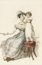 Fashion Plate (Evening Dress), 1825. Creator: Rudolph Ackermann.