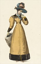 Fashion Plate (Promenade Dress), 1828. Creator: Rudolph Ackermann.