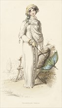Fashion Plate (Promenade Dress), 1812. Creator: Rudolph Ackermann.