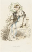 Fashion Plate (Walking Dress), 1812. Creator: Rudolph Ackermann.