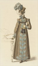Fashion Plate (Walking Dress), 1818. Creator: Rudolph Ackermann.