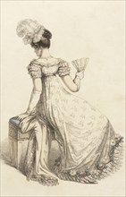 Fashion Plate (Evening Dress), 1820. Creator: Rudolph Ackermann.