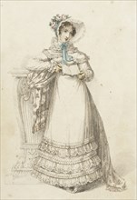 Fashion Plate (Walking Dress), 1820. Creator: Rudolph Ackermann.