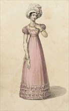 Fashion Plate (Evening Dress), 1823. Creator: Rudolph Ackermann.