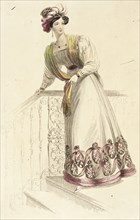 Fashion Plate (Evening Dress), 1826. Creator: Rudolph Ackermann.
