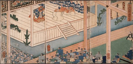 Lord Yoritomoku Watches a Noh Performance, 19th century. Creator: Tsukioka Yoshitoshi.
