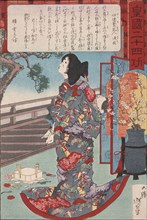 Masaoka, a Wet Nurse to the Date Clan, Holding Her Murdered Child, 1881. Creator: Tsukioka Yoshitoshi.