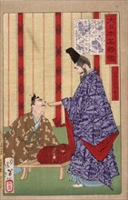 Taira no Shigemori Sending Gold to China, 1878. Creator: Tsukioka Yoshitoshi.