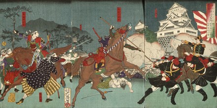 Battle before Kumamoto Castle, 1877. Creator: Tsukioka Yoshitoshi.