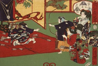 Tokugawa Ietsuga Playing at Archery, 1875. Creator: Tsukioka Yoshitoshi.
