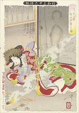 The Ghost of Seigen Haunting Sakurahime, 1889. Creator: Tsukioka Yoshitoshi.