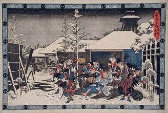 Act XI Third Episode: Moronao Captured and Shown Enya's Suicide Sword..., between c1835 and c1839. Creator: Ando Hiroshige.
