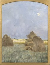 Hay-Cocks by Moonlight, 1885. Creator: Julia Beck.