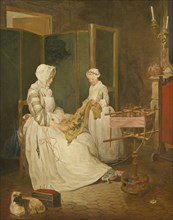 The Diligent Mother, mid-late 18th century. Creator: Workshop of Jean-Baptiste-Simeon Chardin.
