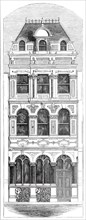 Improved street architecture - the Promoter Life Assurance Office, Fleet-Street, 1860. Creator: Unknown.