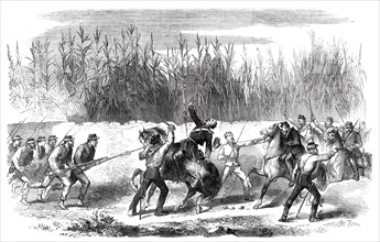 The Revolution in Sicily - Garibaldi cutting down the captain of the Neapolitan cavalry... 1860. Creator: Unknown.