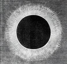 The Eclipse of the Sun on July 18 in Spain - luminous corona as seen round the Moon..., 1860. Creator: Unknown.