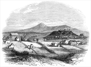 Taranaki (New Plymouth), the village-capital of the province of New Plymouth, North Island..., 1860. Creator: Unknown.