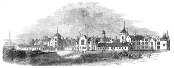 North-west front of the Asylum near Arlsey, Bedfordshire, for the insane poor of Hertford..., 1860. Creator: Unknown.