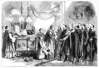 The Revolution in Naples - Garibaldi at the Shrine of the Virgin of Piedigrotta on the 8th..., 1860. Creator: W Thomas.
