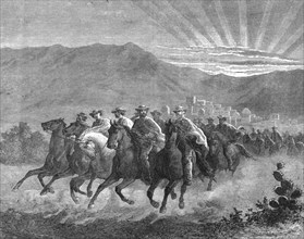'Starting to re-cross the Pampas; Frontier Adventures in the Argentine Republic', 1875. Creator: Unknown.