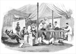 The War in China - tent of the 15th Punjaubees at Pehtang..., 1860. Creator: Unknown.