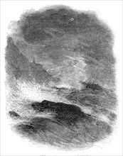 Tis a Wild Night at Sea, 1860. Creator: Dalziel Brothers.