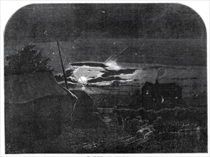 The Harvest Moon, by E. Warren, from the exhibition of the New Water-colour Society, 1860. Creator: Horace Harral.