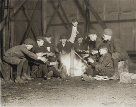 Gang of Newsboys at 10:00 p.m., 1910. Creator: Lewis Wickes Hine.
