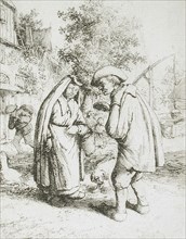 Man and Woman Talking, c1650. Creator: Adriaen van Ostade.