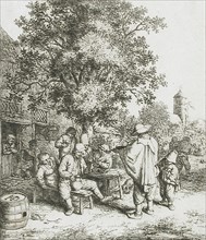 The Fiddler and the Hurdy-Gurdy Boy, c1660. Creator: Adriaen van Ostade.