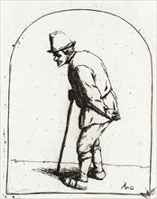 Peasant with a Crooked Back, c1675. Creator: Adriaen van Ostade.