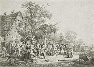 Village Festival Under the Trellis, between circa 1648 and circa 1652. Creator: Adriaen van Ostade.