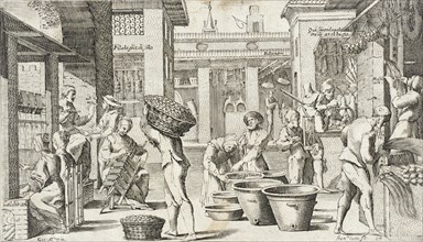 Trades Practiced in Bologna, c1640. Creators: Agostino Parisini, Francesco Curti.
