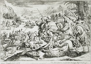 A Lion Hunt, 16th century. Creator: Antonio Tempesta.