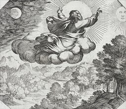 God Creating the Sun, the Moon, and the Stars, c1600. Creator: Antonio Tempesta.