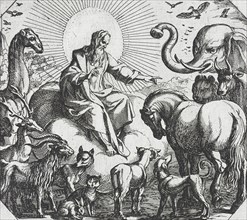 God Creating the Land Animals, c1600. Creator: Antonio Tempesta.