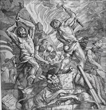 Forge of the Cyclopes, 1572. Creator: Cornelis Cort.