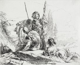Three Soldiers and a Youth, c1741-1742. Creator: Giovanni Battista Tiepolo.