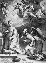 The Annunciation, 1594. Creator: Hendrik Goltzius.