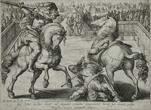 A Duel on Horseback, c1578. Creator: Hendrik Goltzius.