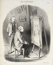 Oui c'est bien feu ma femme!...seulement je trouve que vous l'avez trop flattée!..., 1847. Creator: Honore Daumier.