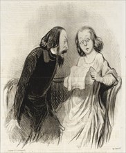 Un Article louangeur, 1845. Creator: Honore Daumier.