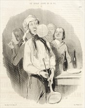 Les Crêpes, 1845. Creator: Honore Daumier.