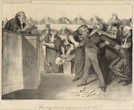Vous avez la parole, expliquez-vous, vous êtes libre!, 1835. Creator: Honore Daumier.