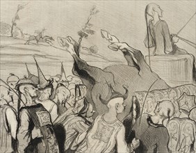 Les Courses de chevaux, 1844. Creator: Honore Daumier.